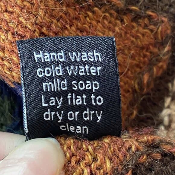 NWOT Rare Tey Art Alpaca Wool Blend Multicolored Knit Cardigan Size Medium - Picture 11 of 15